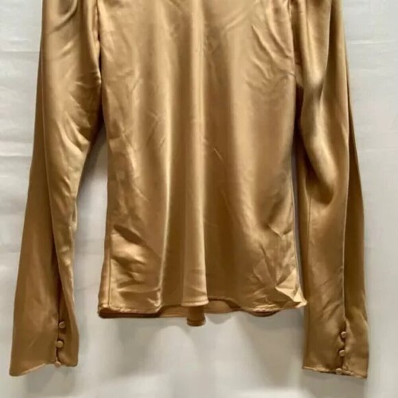 Express Top Women's Medium Golden Tan Pullover Long Sleeve V-Neck GUC - Picture 7 of 13